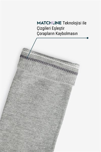 Kadın Dikişsiz 12li Bambu Çorap Gri