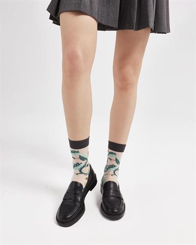 Kadın Japon Kore Tarzı Transparan Çorap Sarmaşık Desen