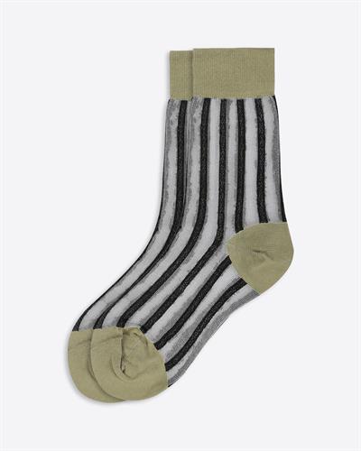 Kadın Japon Kore Tarzı Transparan Çorap Siyah Çizgili