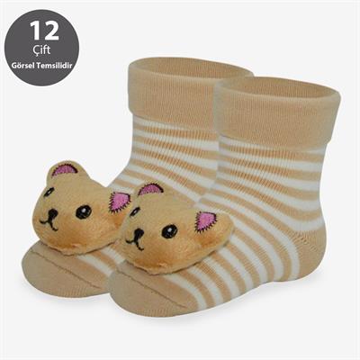 Toptan 12li Bebek Çorap-C09