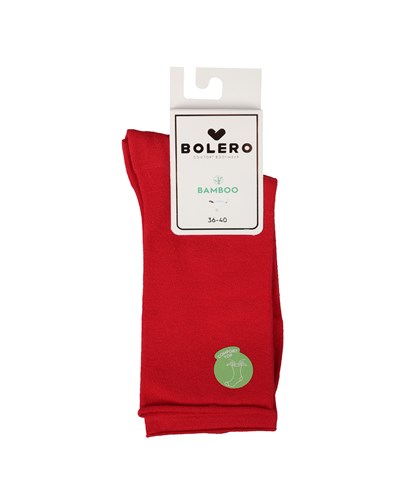 Toptan 12li Roll Top Lastiksiz Kadın Kırmızı Bambu Soket-B11