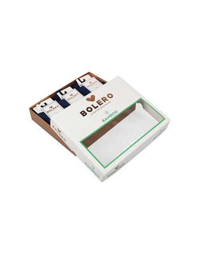 Toptan 12li Roll Top Lastiksiz Kadın Lacivert Bambu Soket-B11