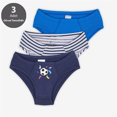 Toptan 3lü Çocuk Karışık Boxer ve Slip-M17