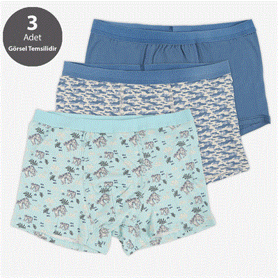 Toptan 3lü Çocuk Karışık Boxer ve Slip-M17