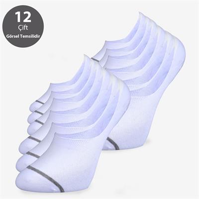 Toptan Erkek 12li Süper Lüks Görünmez Beyaz Çorap-E23