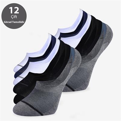 Toptan Erkek 12li Süper Lüks Görünmez Çorap-E23