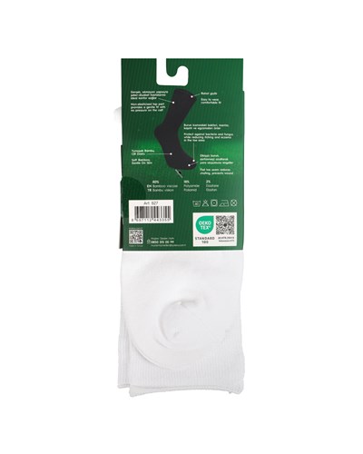 Unisex Bambu Diyabetik Çorap Beyaz