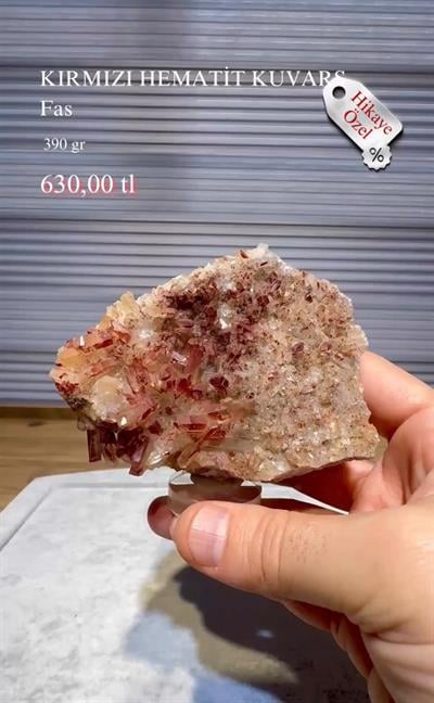 KIRMIZI HEMATİT KUVARS 390 GR.