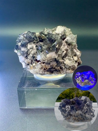 RENK DEĞİŞİMLİ KARLI FLORİT 74 GR.