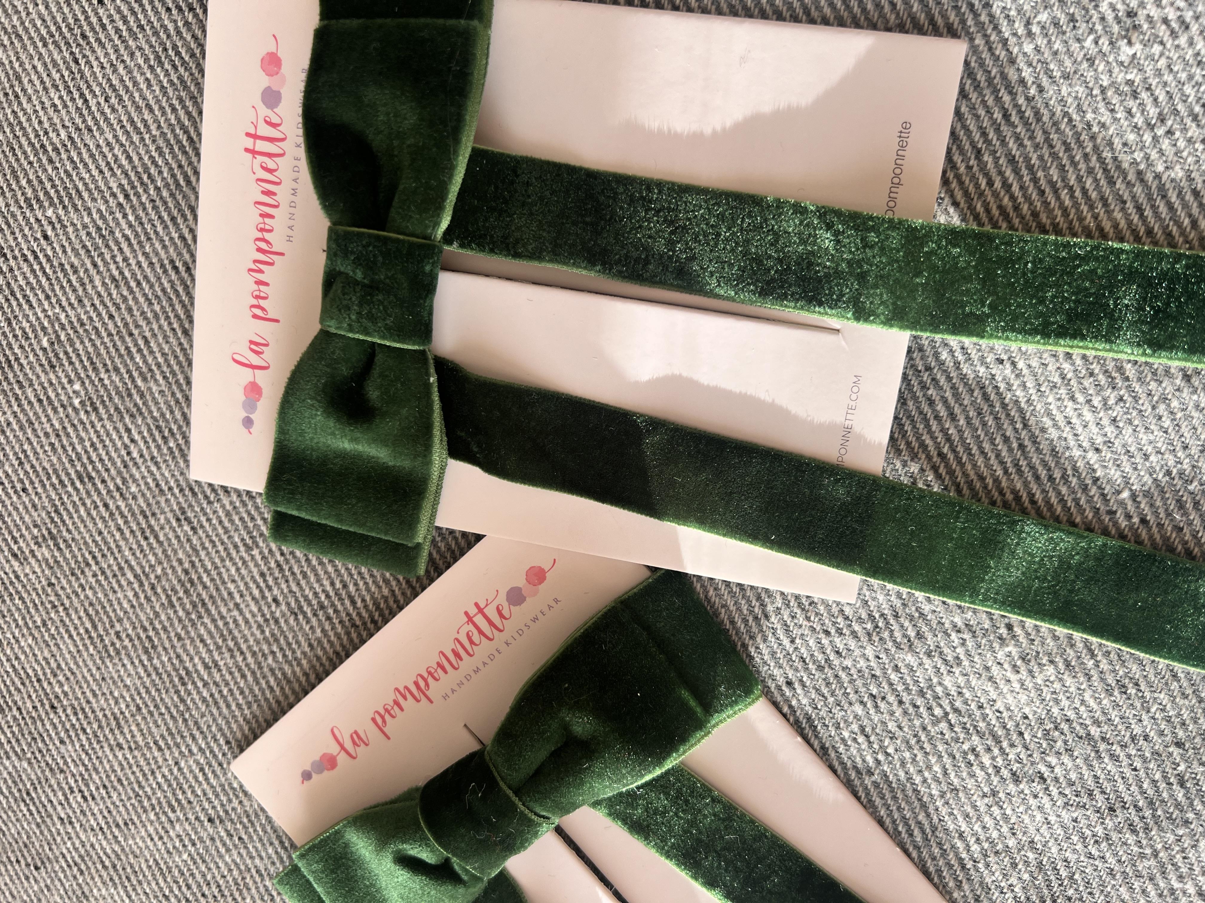 Koyu Yeşil Kadife Kurdele