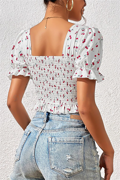 Bella Notte Beyaz Kiraz Fırtınası Crop B-5505