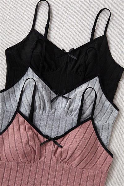 Bella Notte Çok Renkli 3 Renk 6 Parça Pamuklu Şort Pijama Takımı 7579