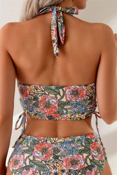 Bella Notte Çok Renkli Yüksel Bel Bikini Üstü  M-9031