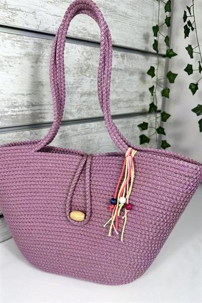 Bella Notte Pembe Kadın El Yapımı Günlük/Plaj Çantası 8001