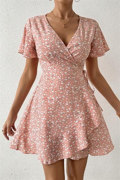 Bella Notte Pembe Yazın Rüyası Mini Elbise E-5503