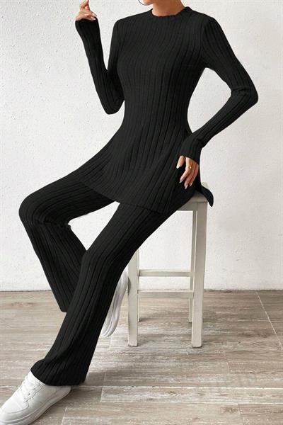 Bella Notte Siyah Pamuklu Kışın Gözdesi Pijama Takımı 7059