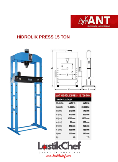 ANT 15 Ton Hidrolik Press