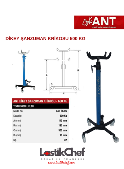 ANT Dikey Şanzuman Krikosu 600 Kg