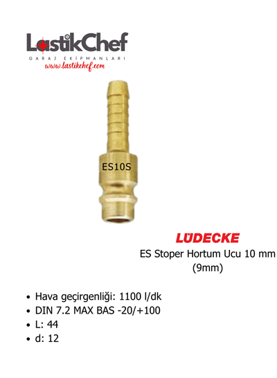 Lüdecke ES10S ES Stoper Hortum Ucu 9 mm