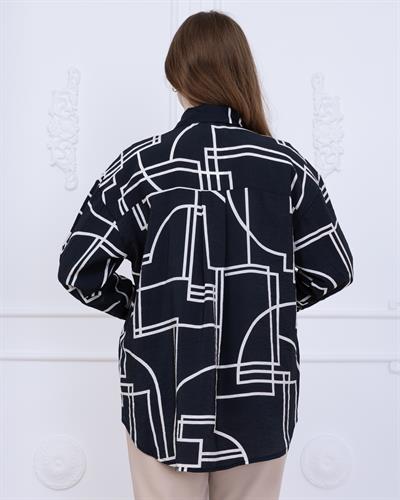 MSS-G2519 Geometrik Desenli Tunik Gömlek
