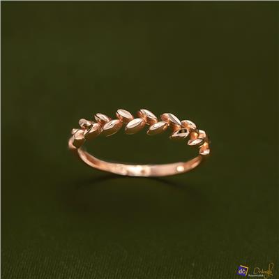 Kalem İşlemeli Rose Gold Eklem Yüzük