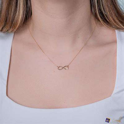 Taş Detaylı Sonsuzluk Kolye