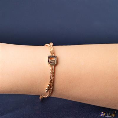 Taşlı Rose Gold Bileklik