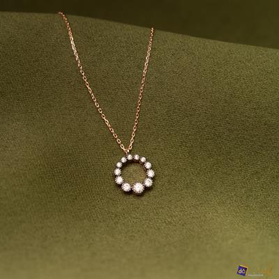 Taşlı Rose Gold Kolye