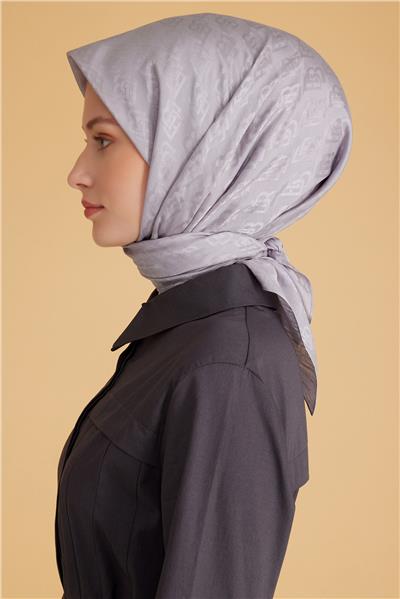 BELLİ LOGO DESEN MONOGRAM GRİ EŞARP 1