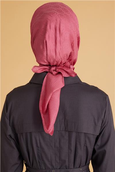 BELLİ LOGO DESEN MONOGRAM PEMBE EŞARP 1