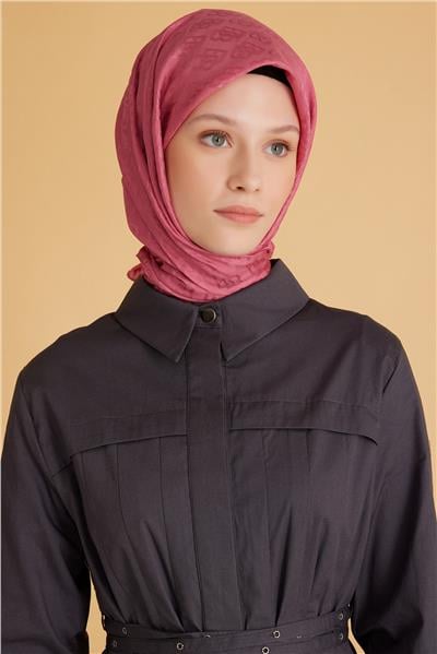 BELLİ LOGO DESEN MONOGRAM PEMBE EŞARP 1