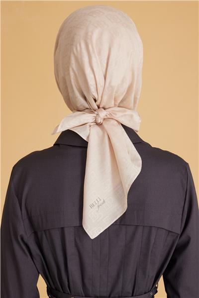 BELLİ LOGO DESEN MONOGRAM KREM EŞARP 1