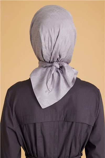 BELLİ LOGO DESEN MONOGRAM GRİ EŞARP 1