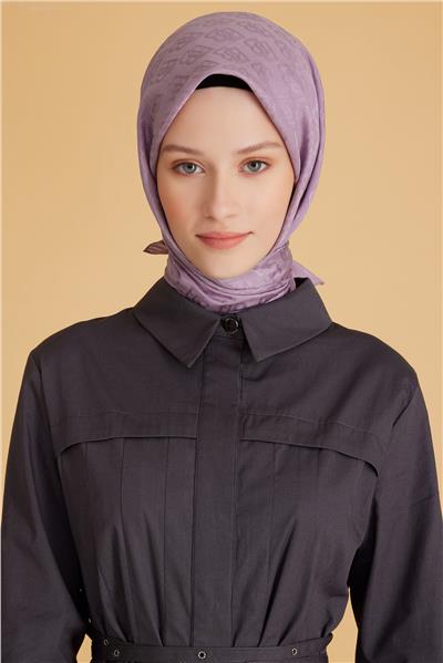 BELLİ LOGO DESEN MONOGRAM LİLA EŞARP 1