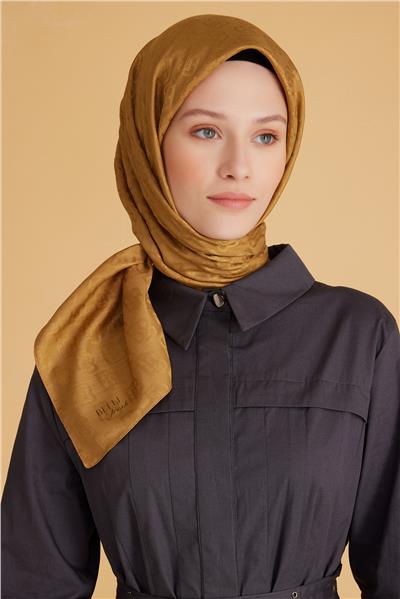 BELLİ LOGO DESEN MONOGRAM HARDAL EŞARP 1