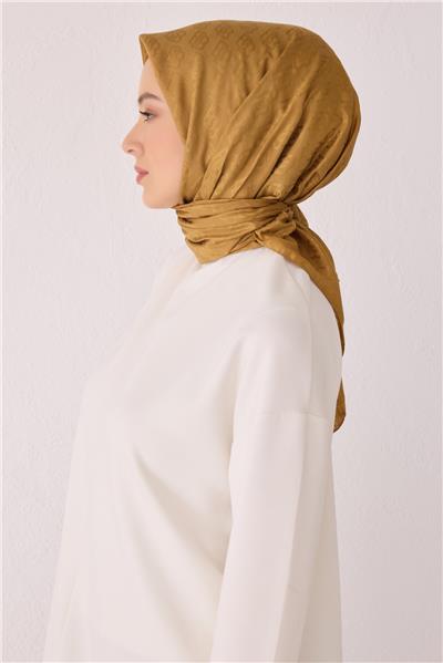 BELLİ LOGO DESEN MONOGRAM HARDAL EŞARP 1