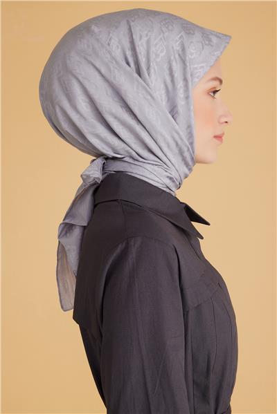 BELLİ LOGO DESEN MONOGRAM GRİ EŞARP 1