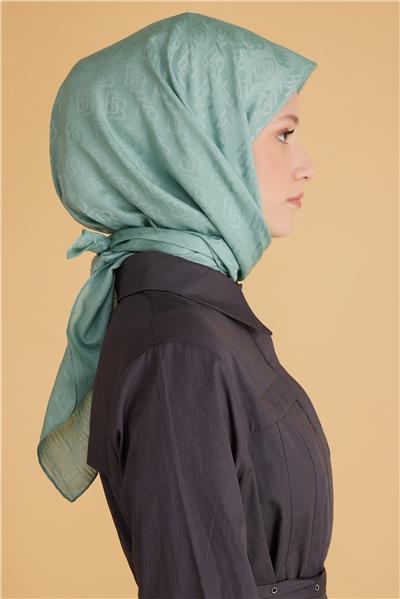 BELLİ LOGO DESEN MONOGRAM MİNT EŞARP 1