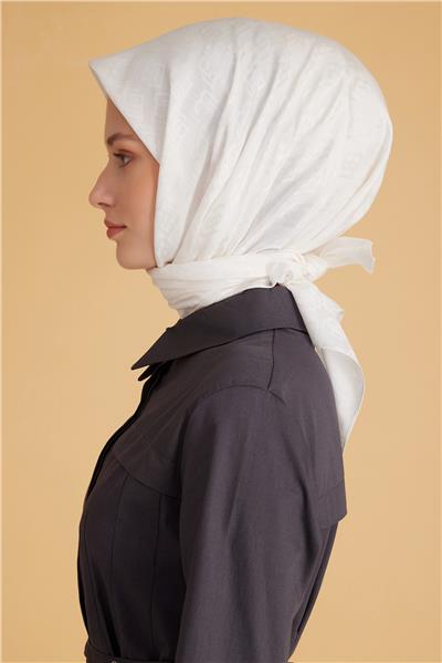 BELLİ LOGO DESEN MONOGRAM KREM EŞARP 1