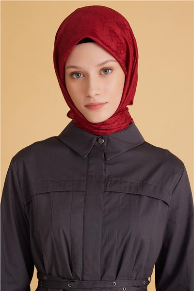 BELLİ LOGO DESEN MONOGRAM BORDO EŞARP 1