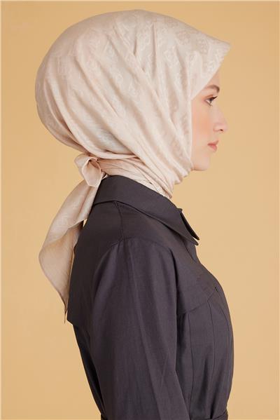 BELLİ LOGO DESEN MONOGRAM KREM EŞARP 1