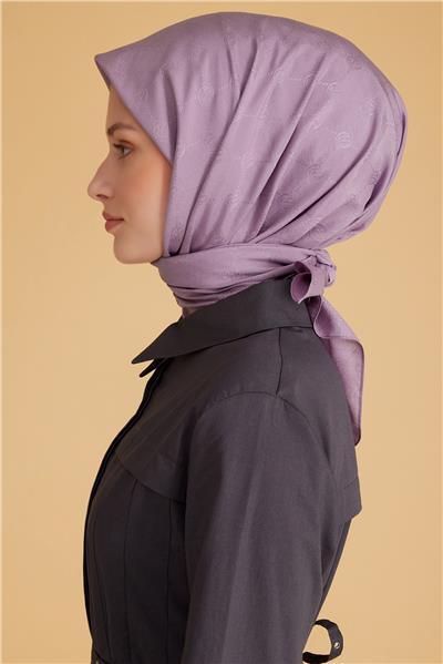 BELLİ LOGO DESEN MONOGRAM LİLA EŞARP 2