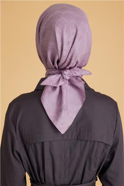 BELLİ LOGO DESEN MONOGRAM LİLA EŞARP 1