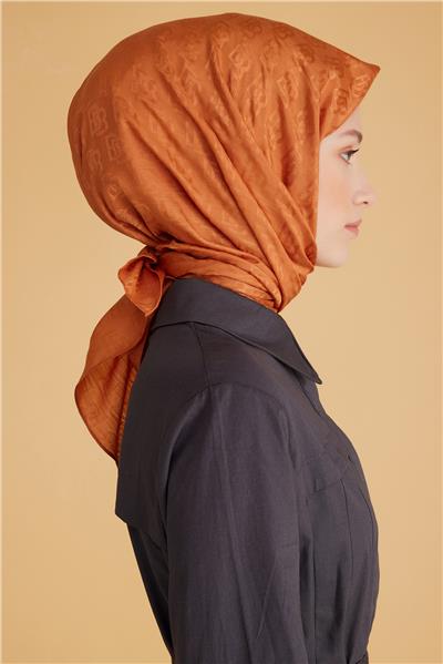 BELLİ LOGO DESEN MONOGRAM TURUNCU EŞARP 1