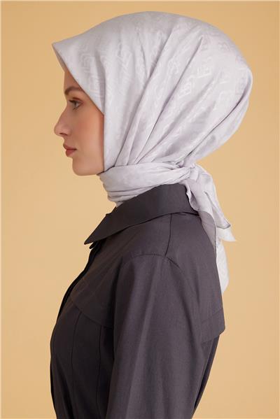 BELLİ LOGO DESEN MONOGRAM GÜMÜŞ EŞARP 1