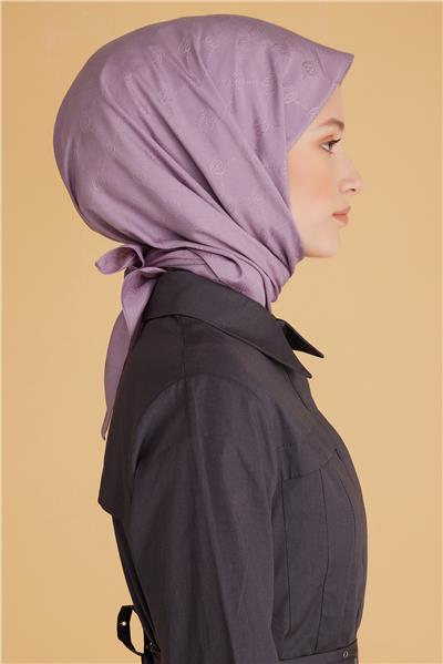 BELLİ LOGO DESEN MONOGRAM LİLA EŞARP 2