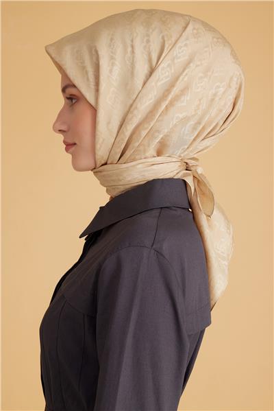 BELLİ LOGO DESEN MONOGRAM GOLD EŞARP 1