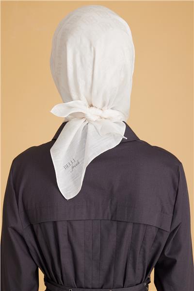 BELLİ LOGO DESEN MONOGRAM KREM EŞARP 1