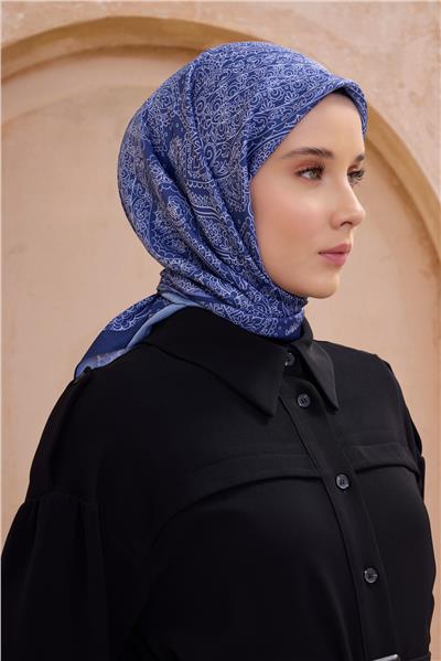 Belli Fresh Etnik Desen Saks Twist Eşarp - 28