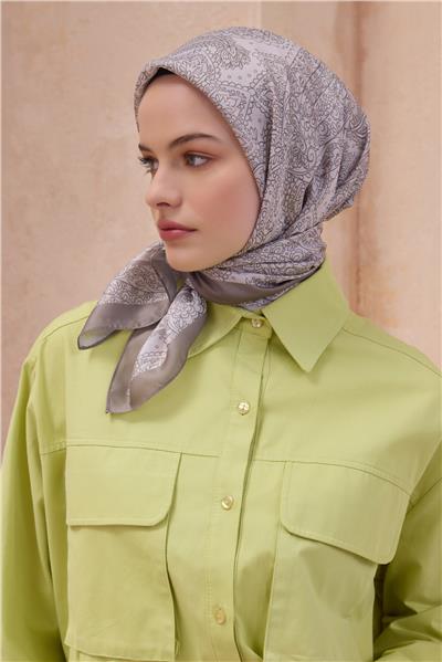 Belli Fresh Etnik Desen Bej Twist Eşarp - 01
